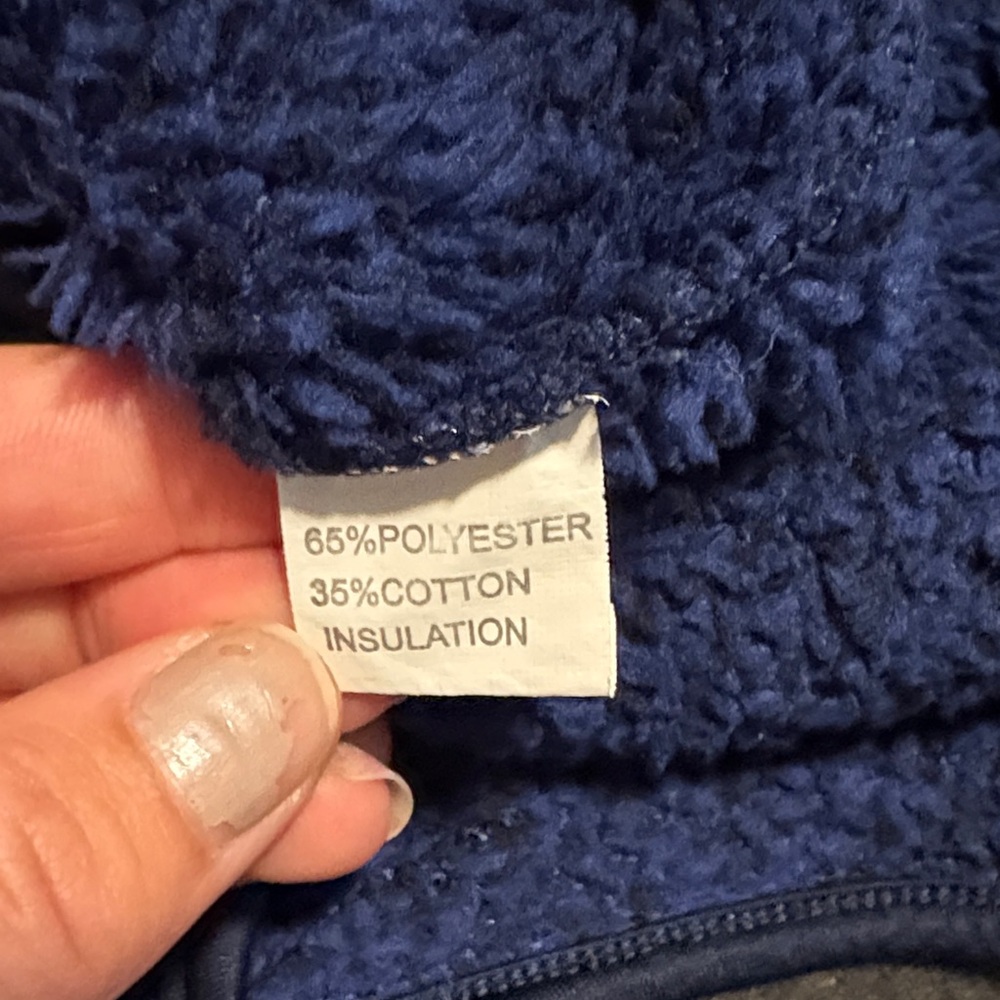 Navy Blue Quilted Pullover Fleece - Picture 6 of 7
